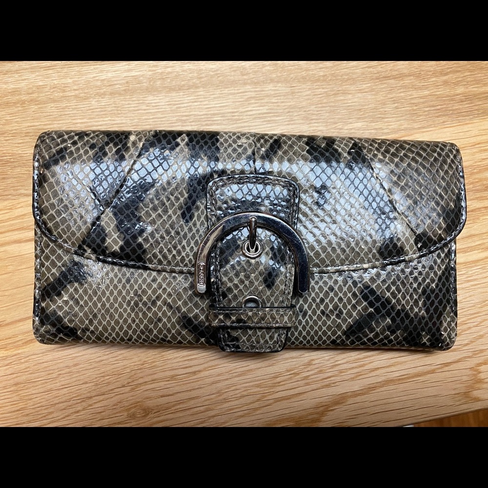 Coach snake skin wallet used